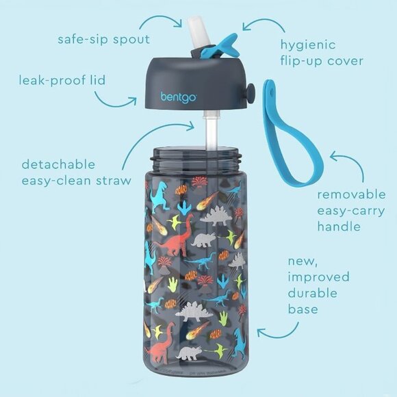 Bentgo Plastic Dinosaur Lunch Box with Water Bottle - Picture 7 of 7